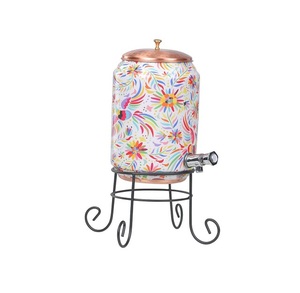 Elegant copper <b>water</b> <b>dispenser</b> with brass tap and lid perfect <b>for</b> <b>home</b> kitchen use or festive gifting occasions - Product Image 5