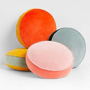 Prix de gros haute qualité maison décorative velours coussins ronds jeter oreiller pour canapé rond en forme d'oreiller par ITHL - Product Image 6