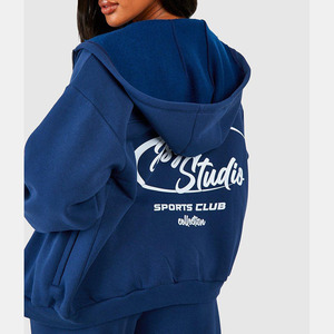 Sudadera con cordón de otoño 2025 con logotipo personalizado, pantalones de chándal de pierna ancha, de gran tamaño chándal, conjuntos de salón para mujer, trajes de 2 piezas - Product Image 2