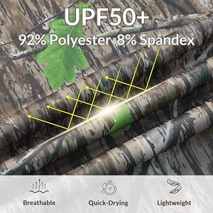 Uniforme tactique camouflage protection séchage rapide, sweat-shirts de pêche à manches longues en polyester pour hommes avec masque facial - Product Image 3