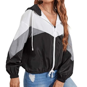 Chaqueta cortavientos de nailon con Capucha ligera personalizada 2025 para mujer, tela de poliéster impermeable de alta calidad, soporte de algodón para correr - Product Image 5