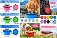 Bol pliable portable pour chiens et chats - Bol d'alimentation et d'eau de couleur unie pour les voyages en plein air, le camping, la marche et la randonnée