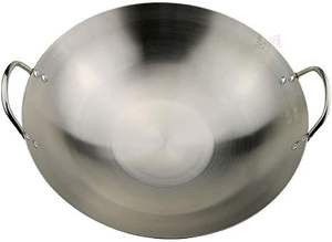 Cocina Wok comercial de acero inoxidable de varios tamaños con doble manija utensilios de cocina Wok - Product Image 6