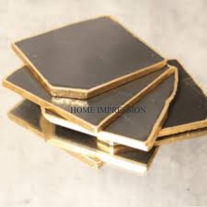 Teak Wood and Marble Material Home Table Decorative <b>Coasters</b> for Wedding Gifting Items Deluxe Quality Luxury Mats and Pads - Product Image 3
