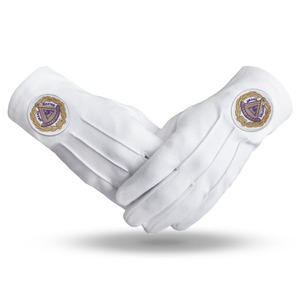 Guantes de cuero masónicos Master Mason Blue Lodge Guantes de cuero con guantes de cuero bordados de Pakistán - Product Image 2