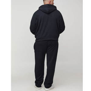 Ensemble de survêtement sport pour homme, hiver, motif uni, fermeture éclair intégrale, vêtements de sport et pantalon empilé, jogging, ensemble 2 pièces - Product Image 3