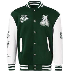 Chaqueta Universitaria Varsity de Lana 100% Ecológica Reversible para Hombre, Personalizada OEM de Alta Calidad, con Parche Bordado, Cálida, Estilo Bomber - Product Image 2