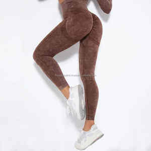 Logotipo personalizado Activewear Training Wear Leggings Nuevo estilo Streetwear Pantalones casuales Gimnasio Fitness Wear Ácido Wash Mujeres Leggings - Product Image 3