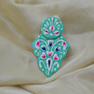 Boucles d'oreilles créoles en laiton pour filles et femmes designer occidental finition mate dorée meenakari partywear - Product Image 5