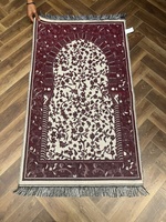 Tapis de prière islamique en polyester, style kilim, à poils plats, réversible, lavable, fabriqué à la machine, 70x110cm, couleur unie, pour musulmans, MORE Multi