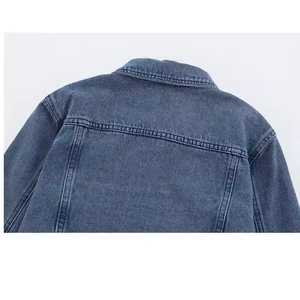Venta caliente última llegada chaqueta de mezclilla de gran tamaño para hombres y mujeres prendas de vestir casuales con cuello levantado - Product Image 5