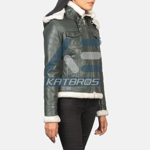 Veste élégante en cuir véritable pour femme, coupe confortable, couche chaude de qualité supérieure, style moderne, vêtement de tous les jours, vêtement d'extérieur élégant - Product Image 6