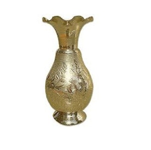 Brass Flower Vase With Engraving Gold Finished For Home Decor <b>Table</b> Decoration High Quality Flower Vase - Product Image 6