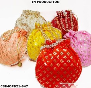 Bolsos de noche hechos a mano de estilo indio elegante Batwa Potli ¡Regalos de boda y celebración de moda! - Product Image 5