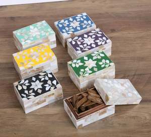 La boîte à plateau de brûleur Bakhoor durable comprend une incrustation de nacre et d'os Medkhan, Mabkhara, Mubkhar Boîte à brûleur d'encens Bakhoor. - Product Image 3
