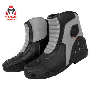 Motorcycle Racing Boots Leather Track Ready Riding Footwear With Strong Ankle Support And High Grip Racing Sole - Product Image 1