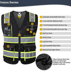 Chaleco Reflectante de Seguridad de Alta Visibilidad, Clase 1 ANSI, Impermeable, Transpirable, Ligero, con Logotipo Personalizado, Servicio OEM - Product Image 3