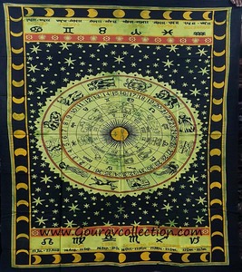 Zodiac <b>Print</b> Single Size Cotton Wall Hanging Tapestries for Home & <b>Bedroom</b> Decor-GC-TP-187 - Product Image 3