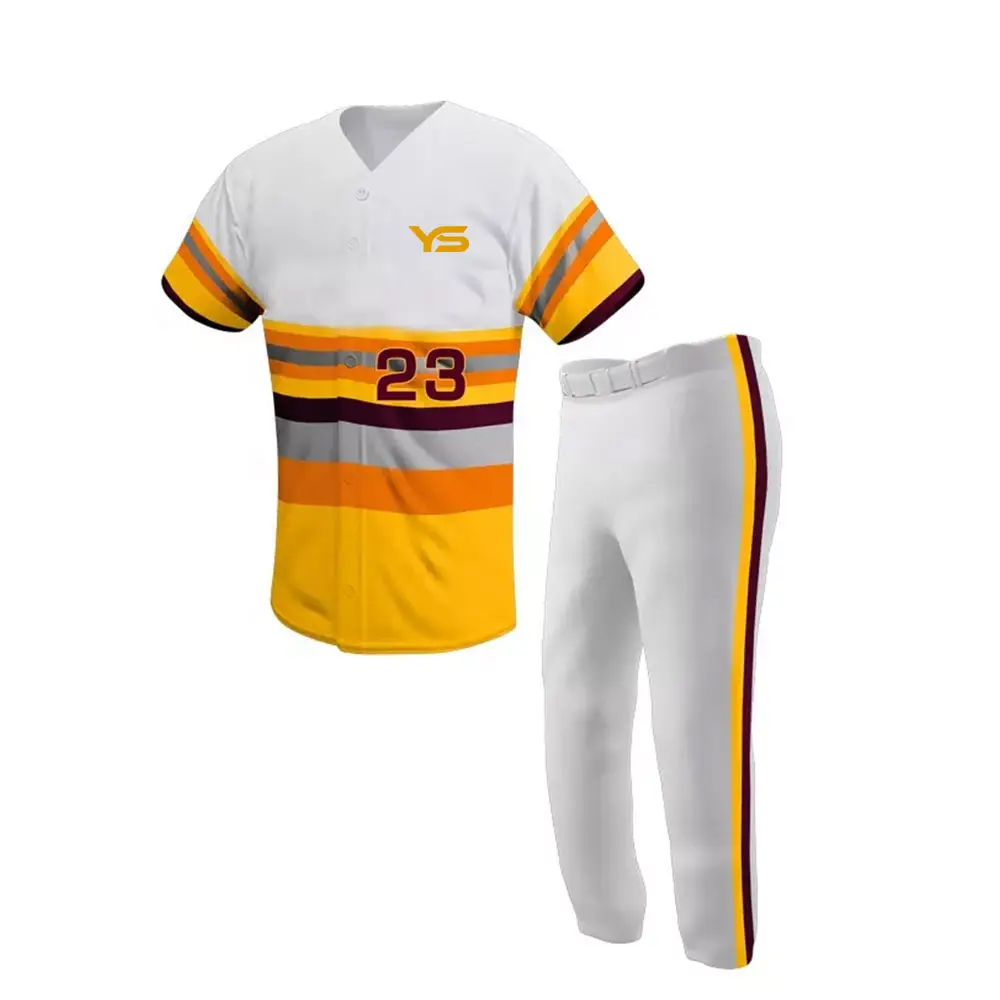 2022 nuovo Design maglia da Baseball e pantaloni uniforme da Baseball uniforme da Baseball a basso prezzo completamente personalizzata