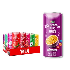 Boisson pétillante au jus de fruit de la passion 330 ml 11.2 floz 24 canettes carton boîte sans OGM sans sucre ajouté marque privée OEM gratuit Sam - Product Image 1