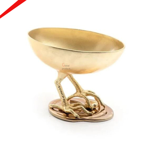 High Quality <b>Golden</b> Finished Dates Serving Bowl With Leg Design Stand For Hotel Restaurant And <b>Bar</b> - Product Image 2