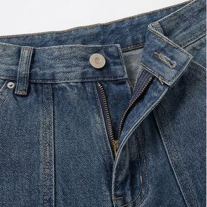 Jeans en denim pour femme, taille haute, coupe large et ample, couleur personnalisable, style vintage, respirant, streetwear, effet vieilli, coupe streetwear, avec nœud - Product Image 4