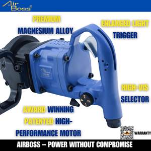 Clé à chocs pneumatique légère de 1 pouce (16 lb) primée aux États-Unis et en Allemagne, avec arbre de 6 pouces, couple de 2200 pi-lb pour desserrage de écrous, double impact, 16,1 lb - Product Image 4