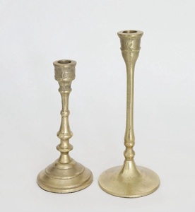 Portavelas cónico de metal chapado en oro para el hogar y la boda Decoraciones de iluminación de mesa Portavelas - Product Image 4