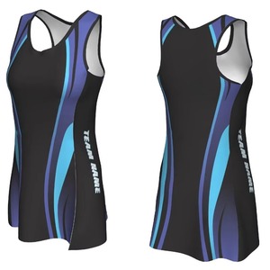 women <b>Netball</b> custom Uniform 100% Polyester High Quality Breathable Anti-Wrinkle Sleeveless Sportswear sublimation uniforms - Product Image 2