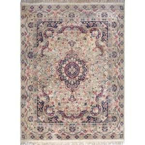 Aalam Beige <b>Brown</b> Hand Knotted <b>Wool</b> Rugs Pae-4992 for Home Use Living Carpet Medallion Rectangle Puzzle for Entryway Teenagers - Product Image 1
