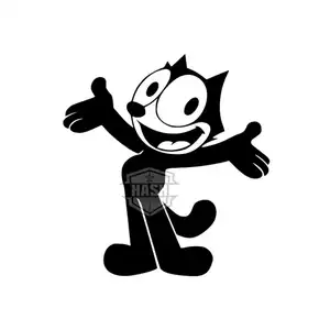 Staring Felix the Cat Cartoon autocollant découpé à la main, imperméable pour ordinateur portable, bouteille d'eau, voiture, téléphone, personnage de dessin animé Vintage