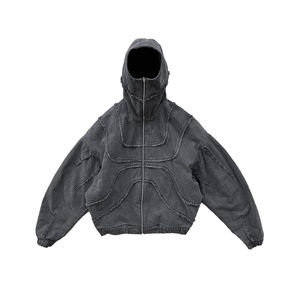 Sudadera con Capucha de Algodón Pesado 100% Algodón, Bordado de Logotipo Personalizado de Alta Calidad 2026, Oversize, Lavado Ácido, Transpirable, Invierno - Product Image 3