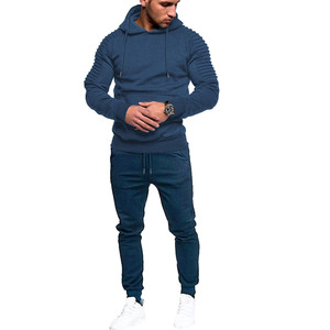 Chándales para hombre, conjuntos de Jogger, ropa deportiva, sudadera informal, pantalones de chándal, ropa de calle, jersey de Color sólido, conjunto de 2 piezas para hombre - Product Image 1