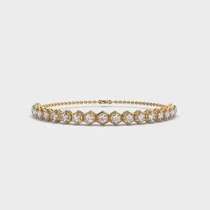 Bracelet de tennis classique en or 14 carats délicat Bijoux en diamant moissanite Cadeau parfait pour les amateurs de bracelets de tennis - Product Image 1
