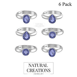 Anillo de Compromiso de Plata de Ley 925 con Acabado de Alta Calidad, Engaste de Bisel, Tanzanita Tallada en Forma de Pera Ovalada, Clásico para Bodas y Fiestas, Moderno - Product Image 2