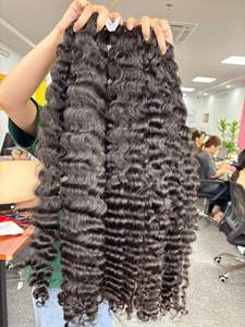 Hot Trending 100% Meilleure Qualité Birman Cheveux Bouclés Double Dessiné Wefted Aligné Cuticule 1B Couleur Vierge Extension de Cheveux Humains Vente - Product Image 2