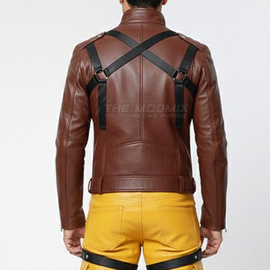 Traje de Motociclismo de Cuero para Hombre, Corte Ajustado, con Cierre de Broches Ajustables, Chaqueta y Pantalones de Protección - Product Image 5
