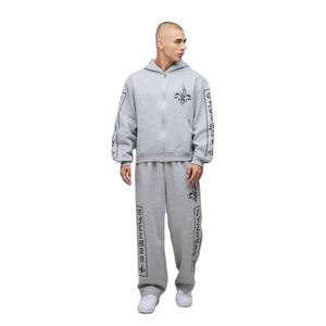 Sudadera con capucha de invierno para hombre, de forro polar de color liso, gruesa, con cremallera, cortavientos, transpirable, estilo urbano casual, hombros caídos, oversize - Product Image 1