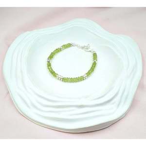 AAA+ 925 Sterling <b>Silver</b> <b>Bracelet</b> with Peridot Crystal Elegant <b>Bangles</b> for Women - Product Image 2