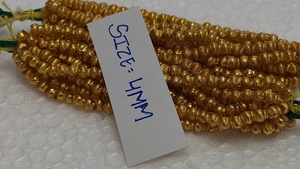 Cuentas de Vidrio Metálicas Doradas Hechas a Mano de 4mm, para Diseñadores y Artesanos, Pulseras, Collares, Adornos Festivos, Caja Conifer - Product Image 2