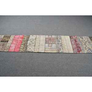 Turkish <b>Runner</b> Rug 1.7x9.5 ft (53x291 cm), <b>Red</b> Floral Vintage Rug - Product Image 4