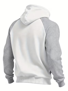 Sweat-shirt uni à col ras du cou pour hommes-Tissu tricoté à manches longues en polyester mélangé de style mature, coupe régulière légèrement extensible et confortable - Product Image 3