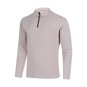 Logo personnalisé, polyester respirant, spandex, fermeture éclair quart de tour, manches longues, homme, séchage rapide, logo sur le devant - Product Image 4