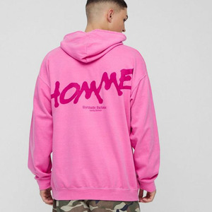 Sudadera con capucha de grafiti lavada de gran tamaño personalizada para hombre, sudaderas con capucha personalizadas de mezcla de algodón, sudaderas con capucha para hombre, último diseño básico - Product Image 6