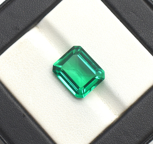 Forma de Octágono Esmeralda colombiana cultivada en laboratorio, Esmeralda hidrotermal, piedra preciosa cortada Esmeralda colombiana verde, 18X13mm 20X15mm - Product Image 3