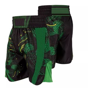 Pantalones cortos de Muay Thai con logotipo personalizado para hombre, precio de fábrica, informal, patrón sólido, servicio OEM, pantalones cortos de boxeo personalizados - Product Image 1