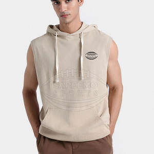 <b>Men</b> <b>Sleeveless</b> Hoodie Winter Print Design Regular Fit Durable for Exercise Workout and Outdoor Activities - Product Image 3