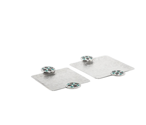 Plateau en marbre artisanal avec couvercle rond transparent adapté aux fêtes, mariages ou occasions spéciales servant des friandises d'Inde - Product Image 4