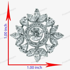 Elegante Collar de Lujo Vintage con Diseño de Hoja de Girasol de Moissanita, Collar de Moda con Engaste Pavé Hecho a Mano de Alta Calidad - Product Image 4