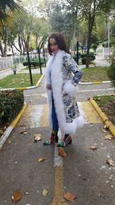 Chaquetas de algodón acolchadas para mujer Patrón floral bordado Manga larga Bolsillos laterales de encaje Otoño Invierno Abrigos bohemios al por mayor - Product Image 2